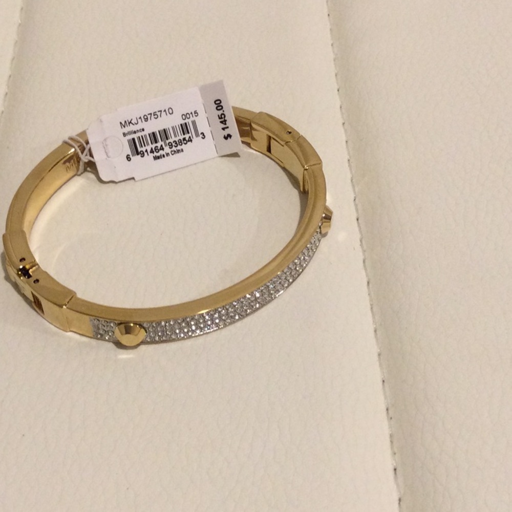 NWT Michael Kors Gold Tone Pave Bracelet - Picture 12 of 16